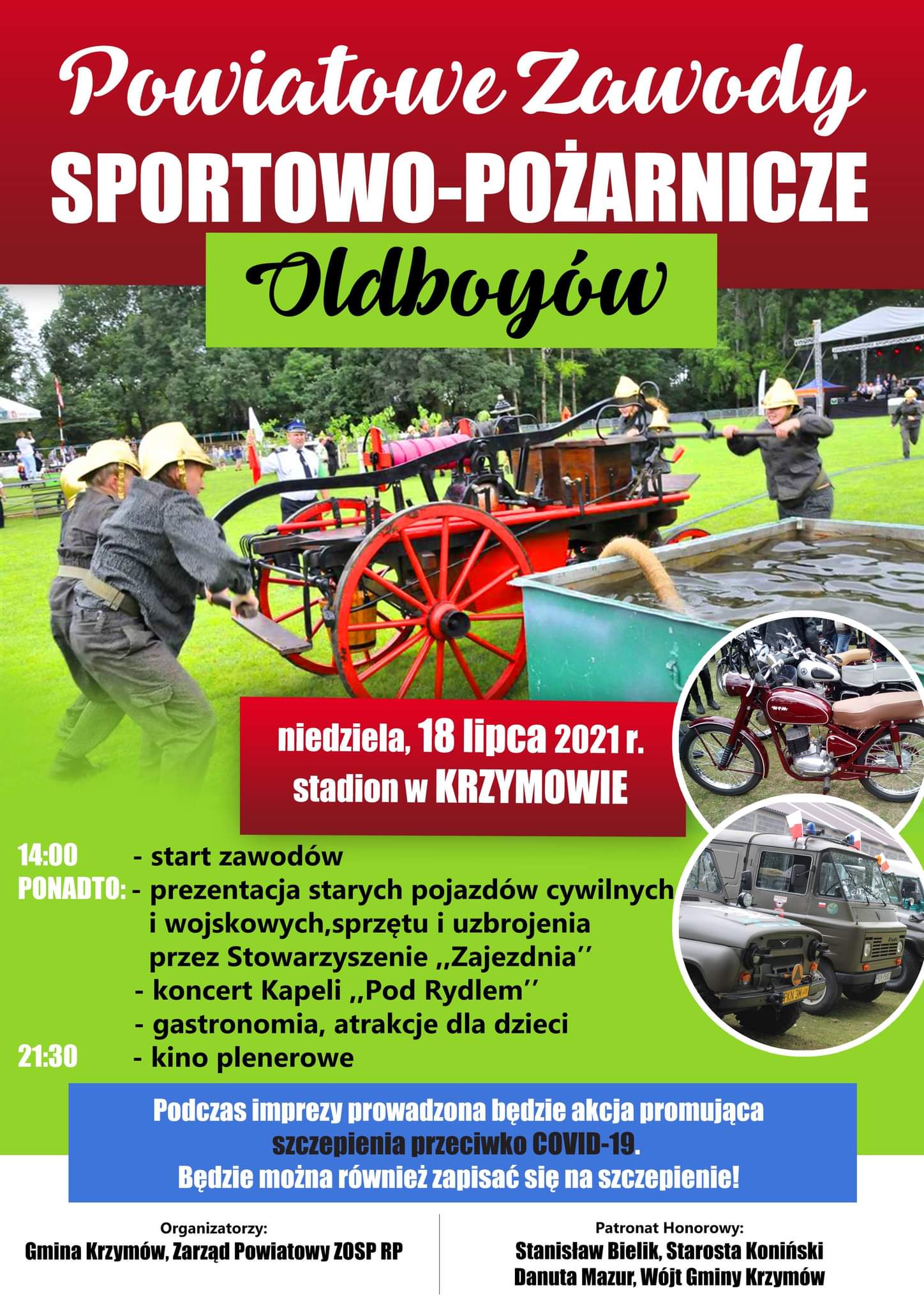 Plakat promujący Zawody Sportowo-Pożarnicze Oldboyów