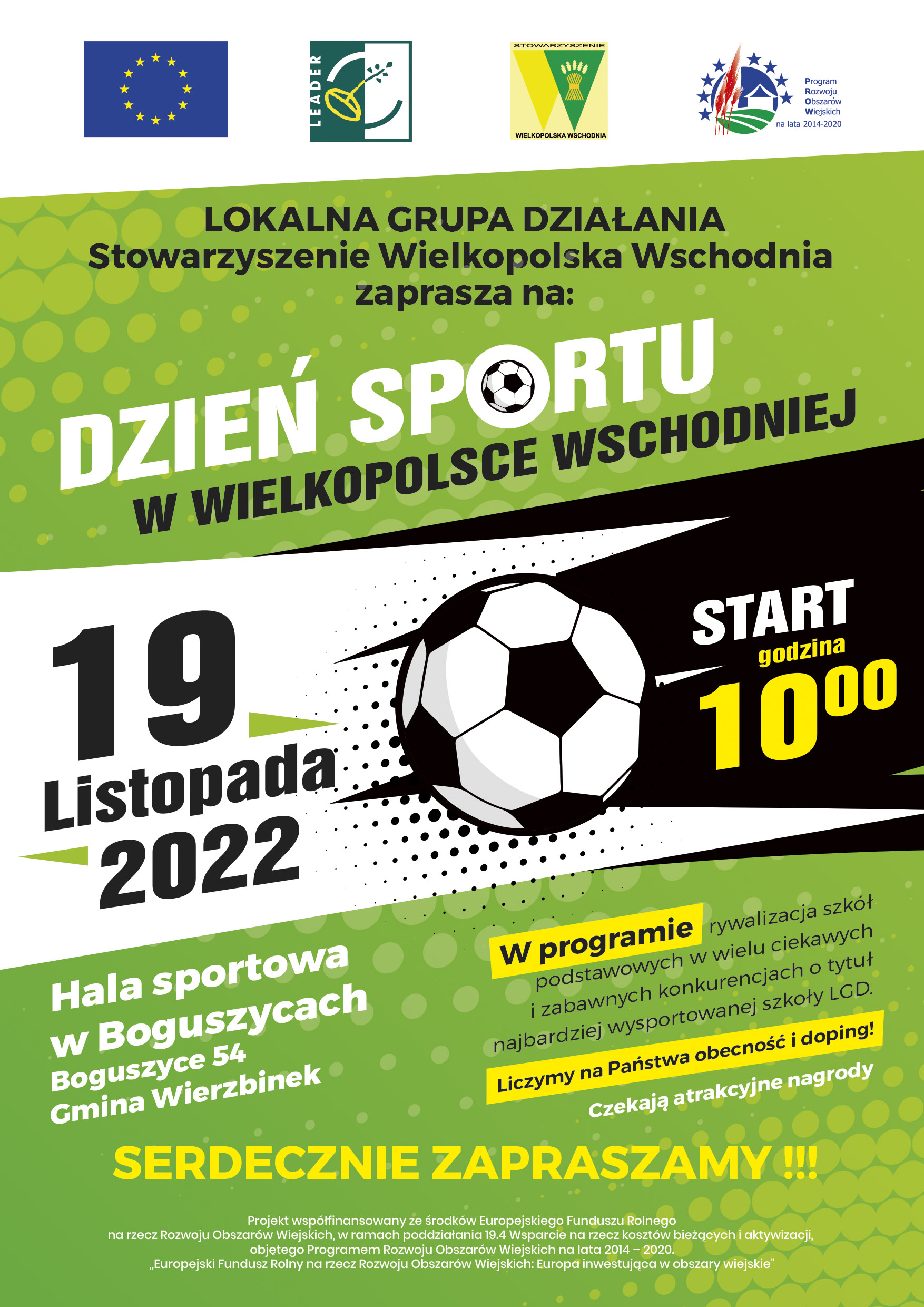 Plakat  Dnia Sportu LGD Wielkopolska Wschodnia.